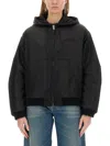 Mm6 Maison Margiela Mm6 By Maison Margiela Cropped Hooded Jacket With Ribbed Cuffs In Black