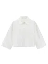 Mm6 Maison Margiela Mm6 By Maison Margiela Cropped White Poplin Shirt