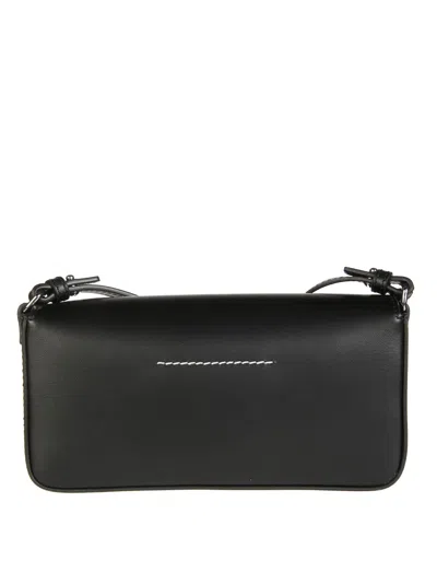 Mm6 Maison Margiela Mm6 By Maison Margiela Crossbody Bag With Design And Adjustable Strap In Black