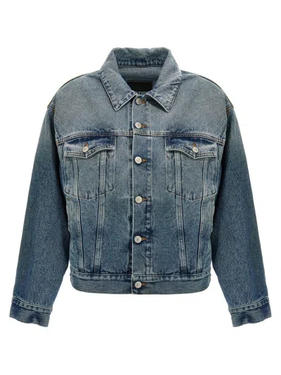 Mm6 Maison Margiela Mm6 By Maison Margiela Cut-out Denim Jacket With Unique Sleeve Details In Blue