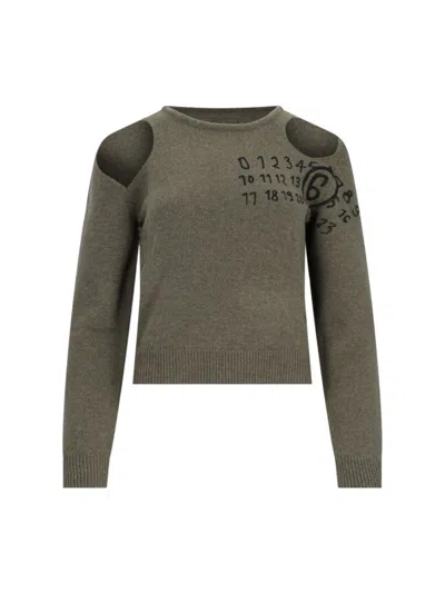 Mm6 Maison Margiela Mm6 By Maison Margiela Cut-out Detail Sweater – Green