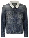 Mm6 Maison Margiela Mm6 By Maison Margiela Denim Jacket With Contrast Collar In Blue