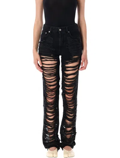 Mm6 Maison Margiela Mm6 By Maison Margiela Distressed Slim Fit Jeans In Black