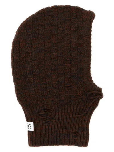 Mm6 Maison Margiela Mm6 By Maison Margiela Distressed Wool Balaclava In Multi