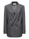 Mm6 Maison Margiela Mm6 By Maison Margiela Double-breasted Medium Grey Jacket With Elegant Tailoring