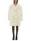 Mm6 Maison Margiela Mm6 By Maison Margiela Double-breasted Oversized Wool Coat With Large Buttons In Neutral