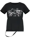 Shop Mm6 Maison Margiela Mm6 By Maison Margiela Edgy Black Graphic-print T-shirt With Ripped Detailing