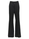 Mm6 Maison Margiela Mm6 By Maison Margiela Flared Black Wool Blend Pants With Contrast Stitching In Black