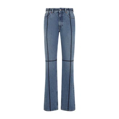 Mm6 Maison Margiela Mm6 By Maison Margiela Flared Blue Jeans With Contrasting Stitching