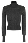 Mm6 Maison Margiela Mm6 By Maison Margiela Frayed Effect Turtleneck Sweater With Ribbed Details In Grey