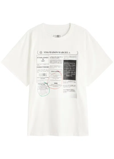 Mm6 Maison Margiela White T-shirt With Journalistic Print