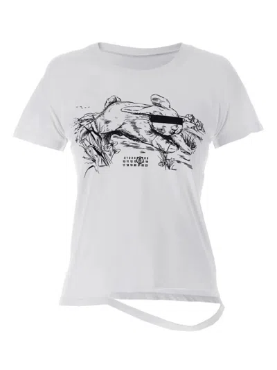 Mm6 Maison Margiela Mm6 By Maison Margiela Graphic Print Cotton T-shirt In White
