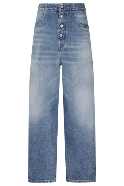 Mm6 Maison Margiela Mm6 By Maison Margiela High-waisted Light Blue Straight Leg Jeans
