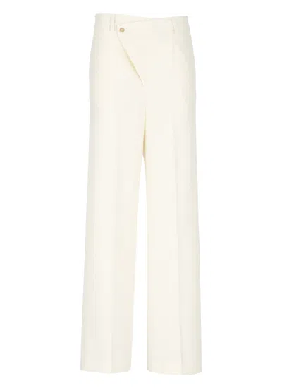 Mm6 Maison Margiela Mm6 By Maison Margiela Ivory Virgin Wool Blend Pants In Beige