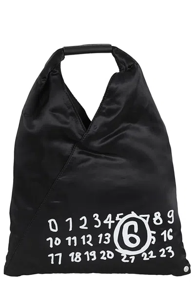 Mm6 Maison Margiela Mm6 By Maison Margiela Japanese-inspired Handbag With Contrast Graphic In Black