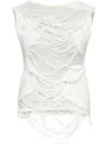 Mm6 Maison Margiela Mm6 By Maison Margiela Layered Distressed Fabric Sleeveless Top In Neutrals