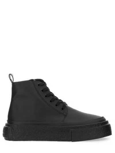 Mm6 Maison Margiela Mm6 By Maison Margiela Leather Lace-up Sneakers In Black