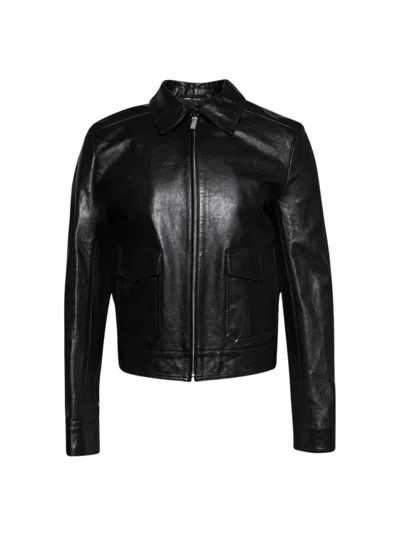 Mm6 Maison Margiela Mm6 By Maison Margiela Leather Sports Jacket Black
