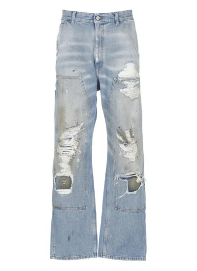 Mm6 Maison Margiela Mm6 By Maison Margiela Light Blue Cotton Jeans