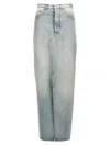 Mm6 Maison Margiela Mm6 By Maison Margiela Long Cotton Denim Skirt With Front In Blue
