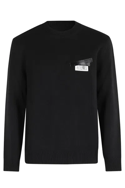 Mm6 Maison Margiela Mm6 By Maison Margiela Long Sleeve Crewneck Sweater In Black