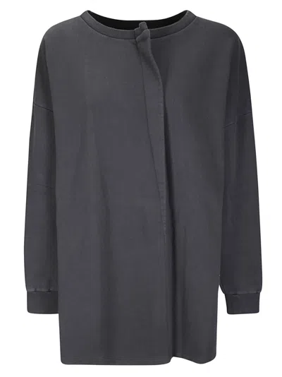 Mm6 Maison Margiela Mm6 By Maison Margiela Long-sleeved Cotton Mini Dress In Black