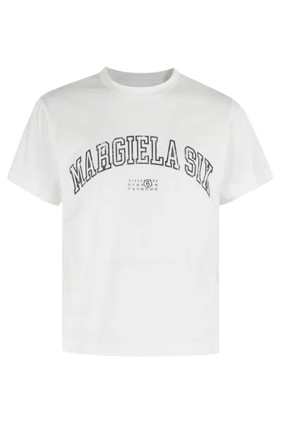 Mm6 Maison Margiela Logo T-shirt In White
