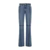 Mm6 Maison Margiela Cotton Jeans With Black Straps In Blue