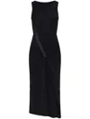 Mm6 Maison Margiela Mm6 By Maison Margiela Mid-length Black Fine Ribbed Dress In Black