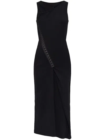 Mm6 Maison Margiela Mm6 By Maison Margiela Mid-length Black Fine Ribbed Dress