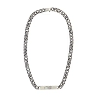 Mm6 Maison Margiela Mm6 By Maison Margiela Minimal Logo Id Tag Necklace - Metal - Silver