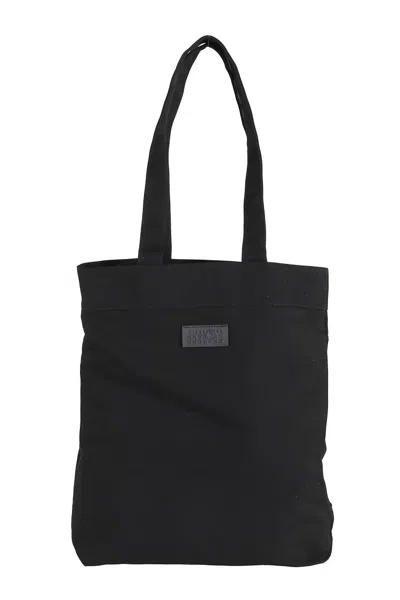 Mm6 Maison Margiela Mm6 By Maison Margiela Minimalist Black Cotton Tote Bag With Double Handles
