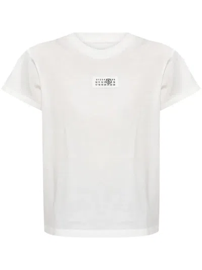 Mm6 Maison Margiela Mm6 By Maison Margiela Numbers-motif Cotton T-shirt In White
