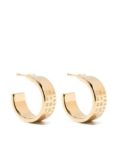Mm6 Maison Margiela Mm6 By Maison Margiela Numeric-engraved Hoop Earrings In Gold