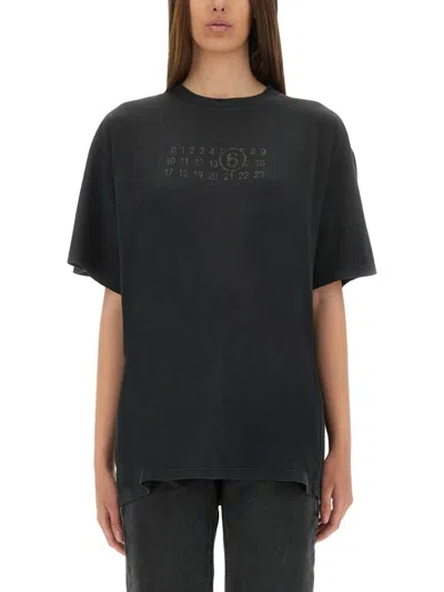 Mm6 Maison Margiela Mm6 By Maison Margiela Oversized Black T-shirt