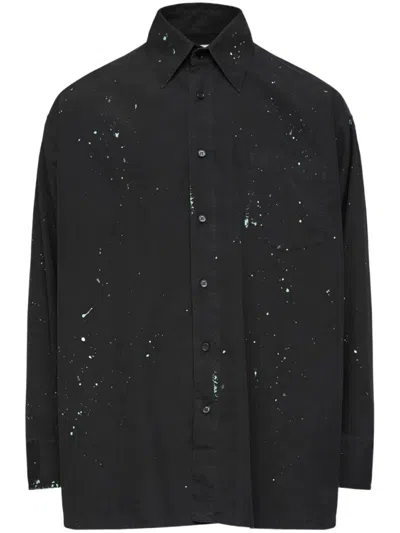 Mm6 Maison Margiela Mm6 By Maison Margiela Paint-splatter Shirt In Black
