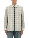 Mm6 Maison Margiela Mm6 By Maison Margiela Plaid Shirt With Classic Collar In White