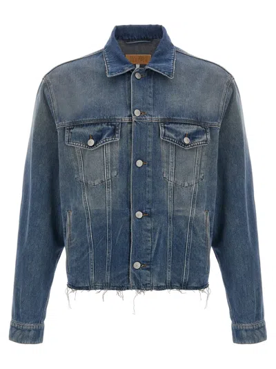 Mm6 Maison Margiela Denim Jacket With Long Sleeves And Chest Pockets In Animal Print