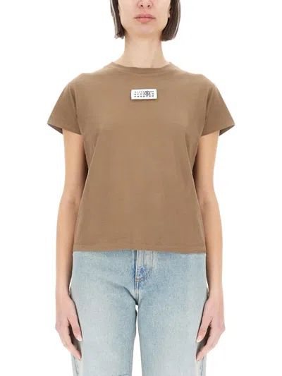 Mm6 Maison Margiela Mm6 By Maison Margiela Relaxed Fit Brown Jersey T-shirt