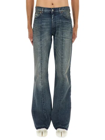 Mm6 Maison Margiela Mm6 By Maison Margiela Relaxed Fit Five-pocket Jeans With Vintage Wash In Blue