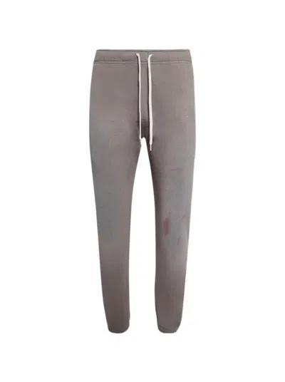 Mm6 Maison Margiela Mm6 By Maison Margiela Relaxed Fit Taupe Pants With Drawstring And Splatter Design In Gray