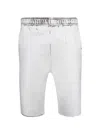 Mm6 Maison Margiela Mm6 By Maison Margiela Relaxed Fit Taupe Shorts With Elasticated Waistband In White