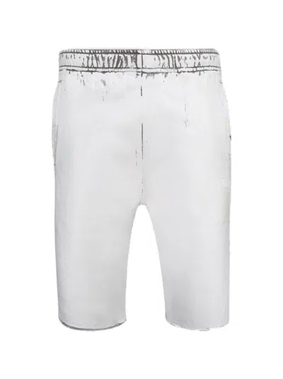 Mm6 Maison Margiela Mm6 By Maison Margiela Relaxed Fit Taupe Shorts With Elasticated Waistband In White