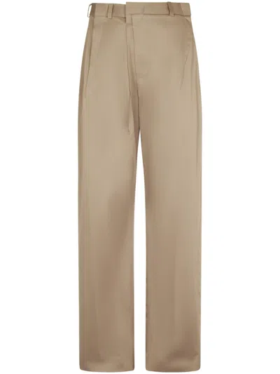 Mm6 Maison Margiela Mm6 By Maison Margiela Relaxed-fit Trousers With High Waist In Neutral