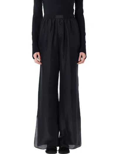 Mm6 Maison Margiela Mm6 By Maison Margiela Relaxed Pyjama-style Silk Pants In Black