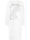 Mm6 Maison Margiela Mm6 By Maison Margiela Relaxed-silhouette White Midi Dress With Graphic Print In White