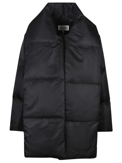 Mm6 Maison Margiela Mm6 By Maison Margiela Short Asymmetrical Down Jacket In Polyamide In Black