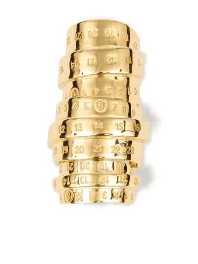 Mm6 Maison Margiela Mm6 By Maison Margiela Signature Numbers Motif Ring In Gold