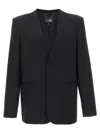 Mm6 Maison Margiela Mm6 By Maison Margiela Single-breasted Wool Blend Blazer In Black