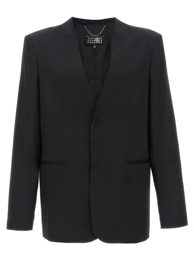 MM6 MAISON MARGIELA MM6 BY MAISON MARGIELA SINGLE-BREASTED WOOL BLEND BLAZER